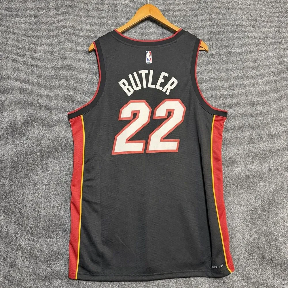NWT Nike NBA Miami Heat Jimmy Butler #22 Jersey Black Red Size 52 XL Swingman - Picture 2 of 9